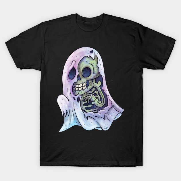 Skele-Sheet Ghost T-Shirt by chrisraimoart